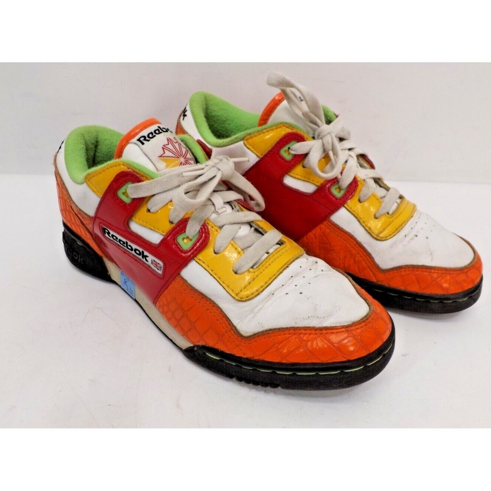 Reebok Classic workout plus burst Sneaker training White Orange - Men's 8 9.5 L